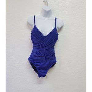 MagicSuit Underwire One-Piece Swimsuit Ruched Blue 25" Stretchable